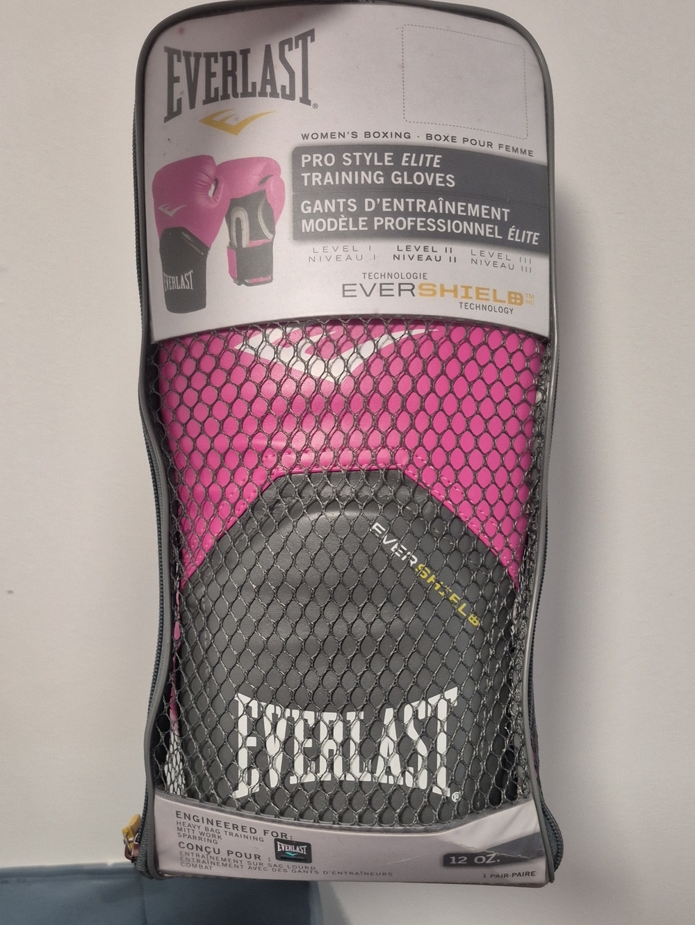 Everlast Women's Pro Style Elite Training Gloves in pink 12 Oz